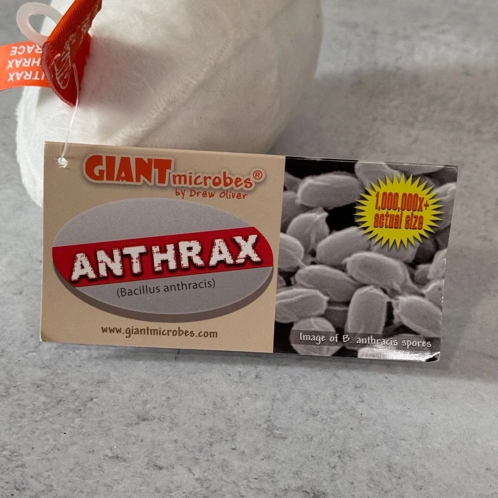 GIANT MICROBES-ANTHRAX-Stuffed Plush Bacteria Bio Hazard Weapon Micro Biology